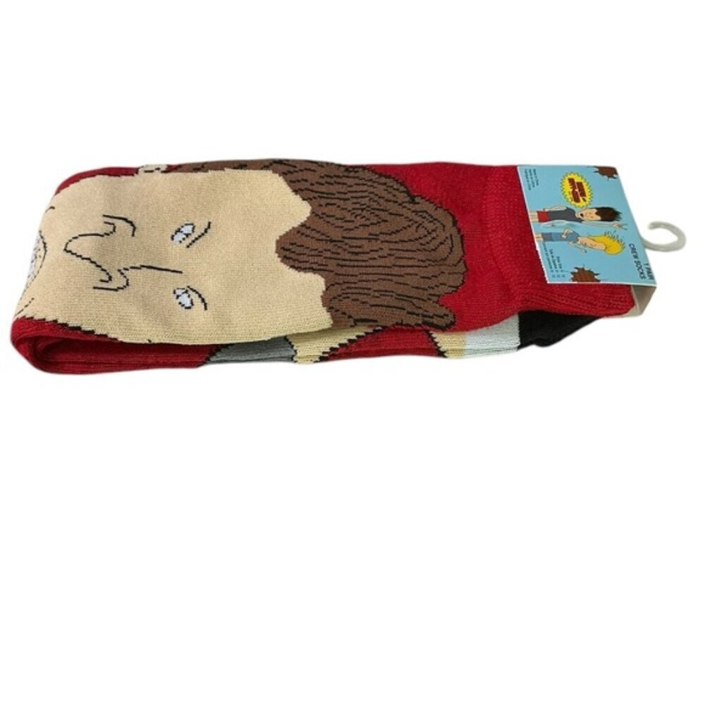 Beavis and Butt-Head Crew Socks Novelty Fun One Size Adult Unisex Red Men’s 6-12 - Picture 7 of 16
